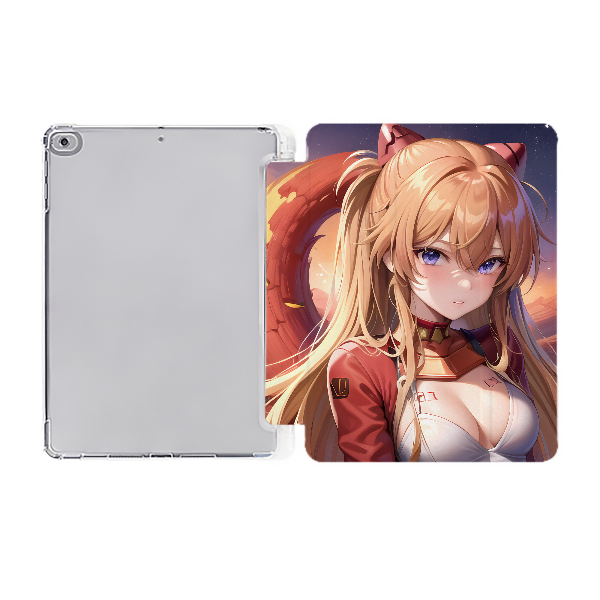 （画像用） EVA 新世紀エヴァンゲリオン IPad ケース ペン収納付き 三つ折りスタンド PUレザー×シリコン 対応機種9.5/10.5/10.9インチ